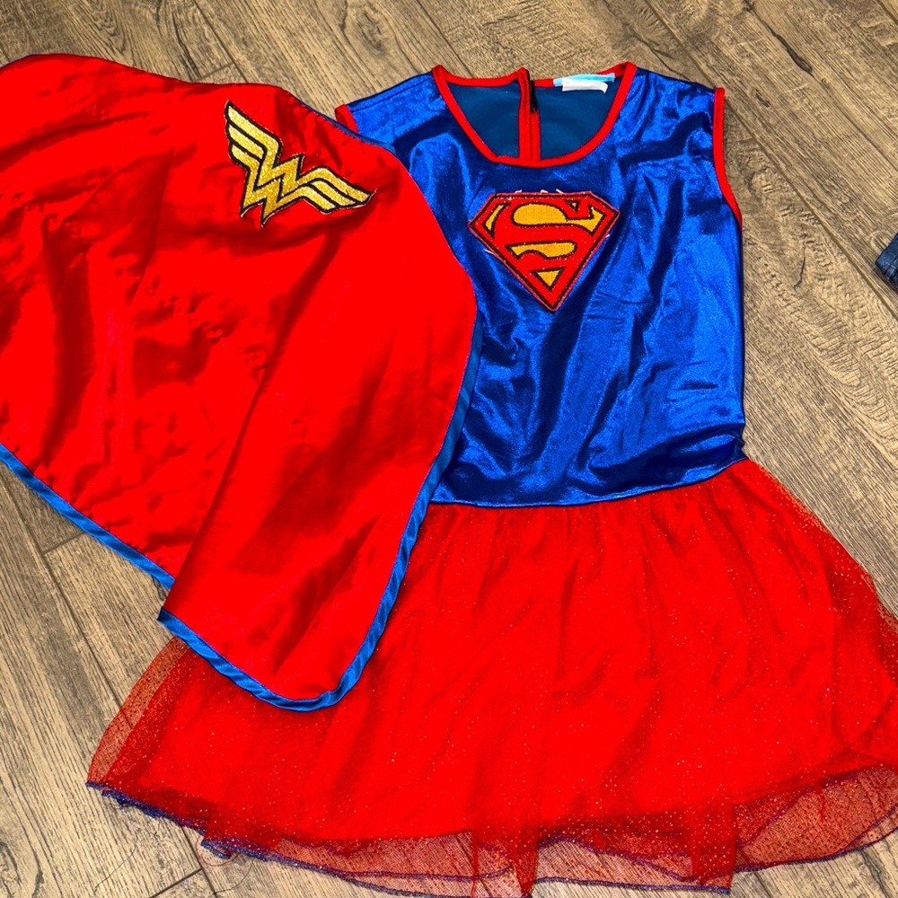 Superhero Kids Costume - Red and Blue 7/8